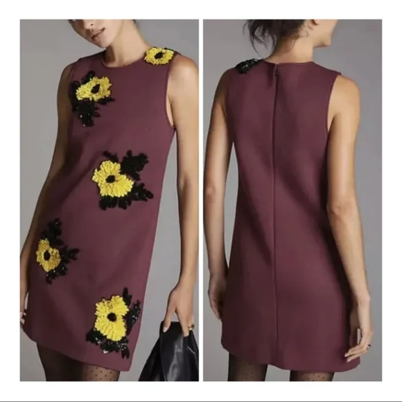 Anthropologie | Dresses | Anthropologie Sequined Shift Mini Dress